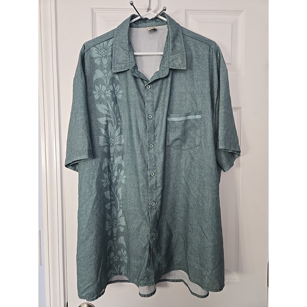 Hardaddy Shirt Mens 3XL Green Floral‎ Short Sleeve Button Down Hawaiian Camp